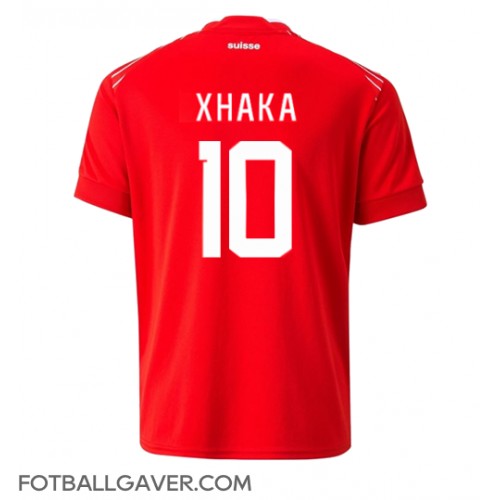 Sveits Granit Xhaka #10 Fotballklær Hjemmedrakt VM 2022 Kortermet
